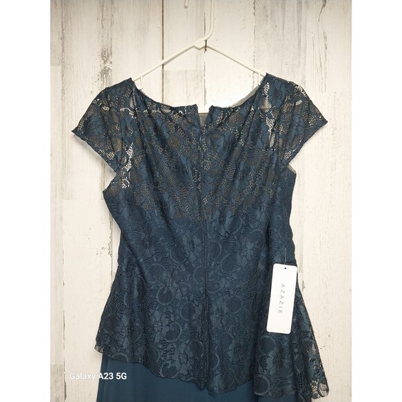 Azazie Bridesmaids Dress Size A 14 Dark Navy Madeline - Picture 6 of 12